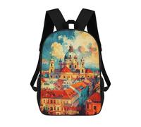 sinyumoney Vienna Art Sac À Dos Scolaire Pour Enfants, Imprimé En 3D, Sac À Dos Tendance Pour Garçons, Élèves Du Primaire Et Du Collège 17inch