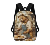 sinyumoney Vintage Bear Kitchen Sacs À Dos Pour Enfants, Cartables, Sacs À Dos Scolaires Imprimés En 3D, Sacs À Dos De Voyage Tendance Pour Enfants (primaire, Collège) 17inch
