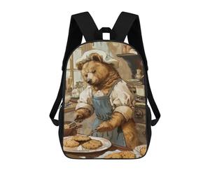 sinyumoney Vintage Bear Kitchen Sacs À Dos Pour Enfants, Cartables, Sacs À Dos Scolaires Imprimés En 3D, Sacs À Dos De Voyage Tendance Pour Enfants (primaire, Collège) 17inch