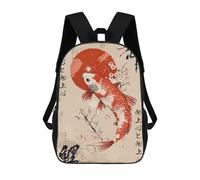 sinyumoney Vintage Japanese Koi Fish Sac À Dos Enfant Imprimé En 3D, Sac D'école Pour Garçons, Sac À Dos Cool Et Décontracté, Sac À Dos Amusant Pour Enfants Et Adolescents 17inch