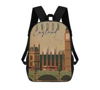 sinyumoney Vintage London England Art Sac À Dos Scolaire Enfant Tendance Et Décontracté, Sac À Dos Imprimé En 3D Pour Garçon, Grand Sac À Dos 17inch