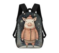 sinyumoney Vintage Pig Xmas Sac À Dos Scolaire Pour Adolescents, Imprimé En 3D, Ajustable, À Poches Tendance, Pour Enfants, Garçons, Filles, Étudiants Et Adolescents 17inch