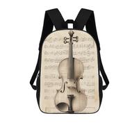 sinyumoney Violin Sheet Music Sac À Dos Enfant, Cartable Imprimé En 3D Pour Garçons Et Adolescents 17inch