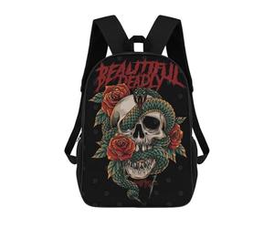 sinyumoney Viper And Skull With Text Sacs À Dos Pour Enfants, Sac D'école Imprimé En 3D, Cartable Pour Enfants, Sac De Voyage, Sac À Dos Garçon Fille, Sac D'école Pour Enfants 17inch