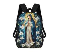 sinyumoney Virgin Mary Stained Glass Sacs À Dos Scolaires Pour Enfants, Sac D'école Imprimé En 3D Pour Garçons, Élèves Du Primaire Et Du Collège 17inch