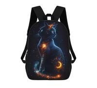 sinyumoney Visions of A Cosmic Cat Sac À Dos Scolaire Pour Filles Et Garçons, Grande Capacité, Léger, Pour Enfants Et Étudiants 17inch
