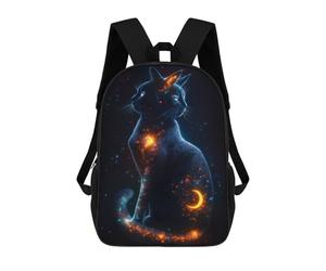 sinyumoney Visions of A Cosmic Cat Sac À Dos Scolaire Pour Filles Et Garçons, Grande Capacité, Léger, Pour Enfants Et Étudiants 17inch