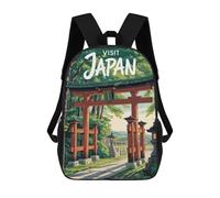 sinyumoney Visit Japan Torii Gate Illustration Sac À Dos Scolaire Imprimé En 3D Pour Enfants, Sac À Dos Garçon/fille, Sac De Voyage Pour Enfants 17inch