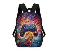 sinyumoney Vivant Paysage urbain Gaming Controller Artwork Sac à dos pour enfants Sac d'école Garçons Dessin animé Impression 3D Étudiant Sac à dos d'école Ordinateur portable Sac à dos de jour pour