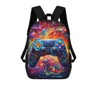 sinyumoney Vivant Paysage urbain Gaming Controller Artwork Sac à dos pour enfants Sac d'école Garçons Dessin animé Impression 3D Étudiant Sac à dos d'école Ordinateur portable Sac à dos de jour pour