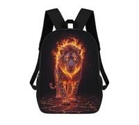 sinyumoney Volcanic Fiery Lion Sacs À Dos 17 Pouces Pour Enfants, Sacs D'école Imprimés En 3D Pour Élèves Du Primaire Et Du Collège, Garçons Et Filles