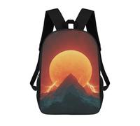 sinyumoney Volcanic Mountain Sunset Sac À Dos En Peluche À Motif Dessin Animé, Sac À Dos 3D Pour Enfants, Idée Cadeau D'anniversaire Pour Garçons Et Filles 17inch