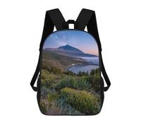 sinyumoney Volcano Coastline Flowers Sacs À Dos Imprimés En 3D Pour Enfants 17inch Sacs À Dos Tendance Et Décontractés Pour La Journée, Sacs De Voyage, Sacs À Dos D'extérieur Pour Garçons Et Filles