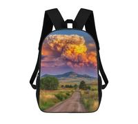 sinyumoney Volcano Eruption in Rural Area Sacs À Dos Pour Enfants, Sac À Dos Scolaire Imprimé En 3D Pour Enfants, Sac À Dos De Voyage, Sac À Livres Pour Enfants 17inch Sac D'école