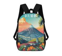 sinyumoney Volcano in Ecuador Sac À Dos Scolaire Pour Adolescents, Imprimé En 3D, Ajustable, À Poches Tendance, Pour Enfants, Garçons, Filles, Étudiants Et Adolescents 17inch