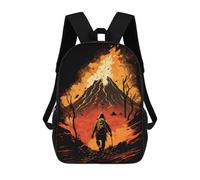 sinyumoney Volcano's Edge A Solo Journey Sac À Dos Scolaire Pour Enfants 17 Pouces, Sac À Dos Décontracté Pour Les Voyages, Grand Sac À Dos De Jour Pour Garçons Et Filles 17inch