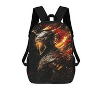sinyumoney Warrior Armor with Fire Effect Sac À Dos Scolaire Imprimé En 3D Pour Enfants, Sac À Dos De Voyage Tendance Et Décontracté Pour Écoliers 17inch