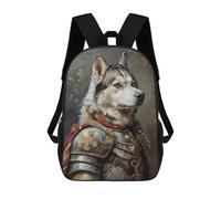 sinyumoney Warrior Dog Armor Painting -1 Sacs À Dos Décontractés Pour Enfants, Sacs D'école Pour Adolescents, Filles Et Garçons, Sacs À Dos Pour Livres 17inch