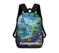 sinyumoney Washington DC Cityscape Sacs À Dos Pour Enfants, Cartables, Sacs À Dos Scolaires Imprimés En 3D, Sacs À Dos De Voyage Tendance Pour Enfants (primaire, Collège) 17inch