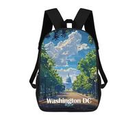 sinyumoney Washington DC, USA, Capitol Building Sac À Dos Scolaire Pour Adolescents, Imprimé En 3D, Ajustable, À Poches Tendance, Pour Enfants, Garçons, Filles, Étudiants Et Adolescents 17inch
