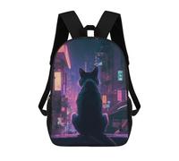 sinyumoney Watching Cat Sac À Dos Scolaire Pour Filles Et Garçons, Avec Poche, Sac À Dos Tendance Pour Enfants 17inch