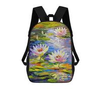 sinyumoney Water Lilies in The Pond Sacs À Dos Imprimés En 3D Pour Enfants, Sacs D'école Tendance Pour Garçons, Élèves Du Primaire Et Du Collège 17inch