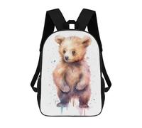 sinyumoney Watercolor Baby Bear Cub Sac À Dos Pour Enfants, Impression 3D, Sac D'école Pour Garçons Et Filles, Sac À Dos Tendance Et Décontracté Pour Écoliers 17inch