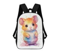 sinyumoney Watercolor Baby Hamster Sac À Dos Imprimé En 3D Pour Enfants, Sac D'école Grande Capacité, Sac De Voyage, Sac À Livres, Sac À Dos Scolaire Pour Enfants 17inch