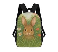 sinyumoney Watercolor Bunny in A Flower Garden Sac À Dos, Cartable Imprimé En 3D, Sac À Goûter, Sac À Dos De Voyage, Sac À Dos Entre Amis, Sac À Dos Scolaire Pour Filles Et Garçons 17inch