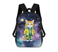 sinyumoney Watercolor Cat in Space Sacs À Dos Imprimés En 3D Pour Enfants, Sacs D'école Tendance Pour Garçons, Sacs De Voyage, Sacs Scolaires Pour Élèves Du Primaire 17inch
