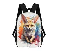sinyumoney Watercolor Fennec Fox Sac À Dos Scolaire Imprimé En 3D, Sac À Dos Décontracté Pour Enfants, Sac D'école Imprimé En 3D Pour Garçons, Primaire Et Collège 17inch