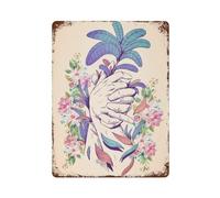 sinyumoney Watercolor Flower Bouquet Décoration Murale En Fer Imperméable Pour Garage, Salle De Jeux, Bar, Café, Pub15.7"x11.8"