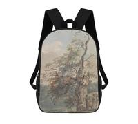 sinyumoney Watercolor Landscape with Figures Sacs À Dos Scolaires Pour Enfants, Sac D'école Imprimé En 3D Pour Garçons, Élèves Du Primaire Et Du Collège 17inch