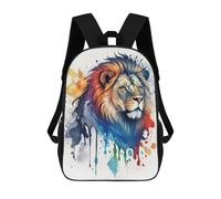 sinyumoney Watercolor Lion Sac À Dos Scolaire Pour Adolescents, Imprimé En 3D, Ajustable, À Poches Tendance, Pour Enfants, Garçons, Filles, Étudiants Et Adolescents 17inch