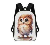 sinyumoney Watercolor Owl Art Print Sac À Dos, Cartable Imprimé En 3D, Sac À Goûter, Sac À Dos De Voyage, Sac À Dos Entre Amis, Sac À Dos Scolaire Pour Filles Et Garçons 17inch