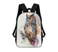sinyumoney Watercolor Owl Art Print Sac À Dos Imprimé En 3D, Sac D'école Décontracté Et Tendance Pour Enfants, Sac D'école Pour Garçons, Collégiens 17inch