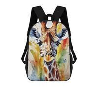 sinyumoney Watercolor Painted Giraffe Sac À Dos Enfant Tendance Et Amusant, Sac À Dos Pour Garçons Et Adolescents, Sac D'école Imprimé En 3D Pour Garçons 17inch