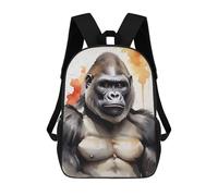 sinyumoney Watercolor Painted Gorilla Sac À Dos Pour Enfants, Impression 3D, Sac D'école Pour Garçons Et Filles, Sac À Dos Tendance Et Décontracté Pour Écoliers 17inch