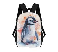 sinyumoney Watercolor Penguin Sac À Dos Avec Poche, Sacs À Dos Imprimés En 3D, Sacs De Voyage, Sacs À Livres, Sacs D'école Pour Enfants 17inch