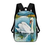 sinyumoney Watercolor Swan on Lake Sac À Dos, Cartable Imprimé En 3D, Sac À Goûter, Sac À Dos De Voyage, Sac À Dos Entre Amis, Sac À Dos Scolaire Pour Filles Et Garçons 17inch