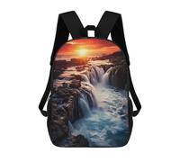 sinyumoney Waterfall at Sunset Sac À Dos Scolaire Pour Enfants, Sac D'école Imprimé En 3D, Sac D'école Tendance Pour Garçons, Élèves Du Primaire Et Du Collège 17inch