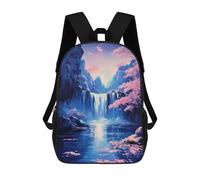 sinyumoney Waterfall Serenity Cherry Blossom Nature Sac À Dos Enfant Fille 3D, Sac D'école, Sac À Dos Pour Tout-petits, Sac À Dos Décontracté, Sac À Livres Tendance 17inch