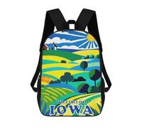 sinyumoney Waterloo Iowa Farms Sacs À Dos Tendance Imprimés En 3D 17inch Sac D'école Décontracté Pour Enfants, Garçons, Élèves Du Primaire Et Du Collège