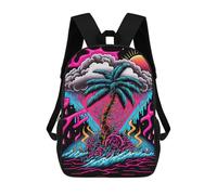 sinyumoney Wave Palm Tree Sacs À Dos Pour Enfants, Cartables 3D Personnalisés Pour Garçons Et Filles, Grands Sacs À Dos Scolaires Décontractés 17inch