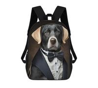 sinyumoney Well Dressed Labrador Dog Sacs À Dos Scolaires Pour Garçons Et Filles, Sacs À Dos Décontractés Pour Le Sport, Sacs À Dos De Grande Capacité Pour L'école Primaire 17inch