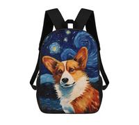 sinyumoney Welsh Corgi Starry Night Sac À Dos Scolaire Pour Enfants, Grand Sac À Dos 3D, Cadeau Pour Enfants 17inch