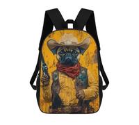 sinyumoney Western Pug Cowboy Art Print-4 Sacs À Dos Scolaires Pour Garçons Et Filles, Sacs À Dos Décontractés Pour Le Sport, Sacs À Dos De Grande Capacité Pour L'école Primaire 17inch