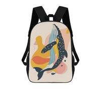 sinyumoney Whale Abstract Flat Sacs À Dos Pour Enfants, Sac À Dos Scolaire, Sac À Dos Imprimé En 3D Pour Enfants, Sac À Dos De Voyage, Sac À Livres, Sac D'école Pour Enfants 17inch