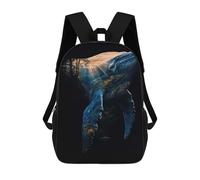 sinyumoney Whale And Forest Double Exposure Sacs À Dos Imprimés En 3D Pour Enfants, Sacs D'école Tendance Pour Garçons, Sacs De Voyage, Sacs Scolaires Pour Élèves Du Primaire 17inch