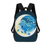 sinyumoney Whale And Moon Cartoon Illustration Sacs À Dos Pour Enfants, Cartables Imprimés En 3D, Sacs À Dos Pour Élèves Du Primaire Et Du Collège (garçons Et Filles) 17inch